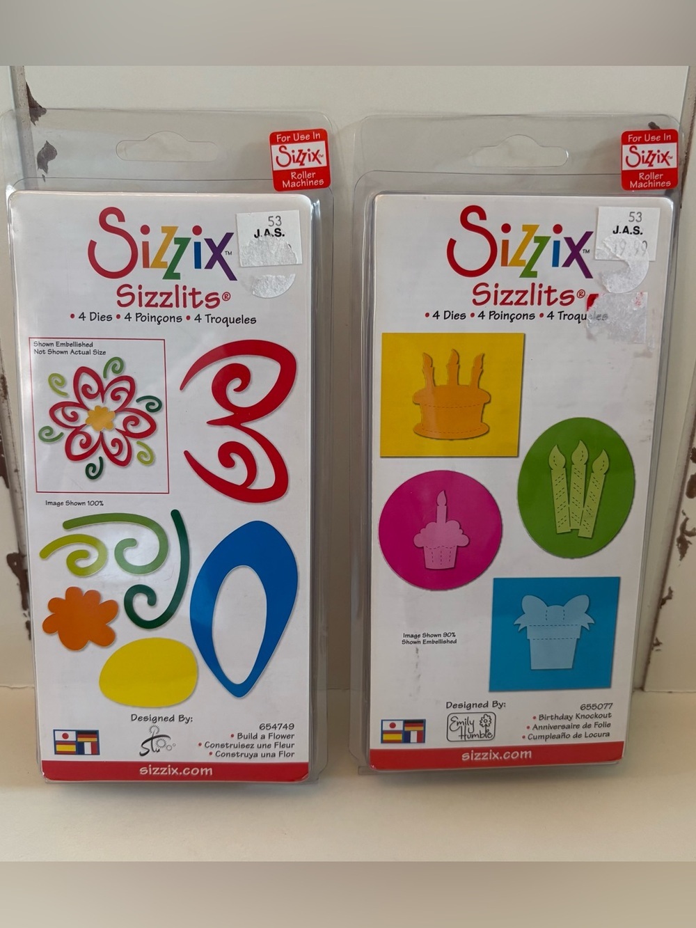 2 New Sizzix Sizzlits Die Cut Sets: Birthday & Floral
